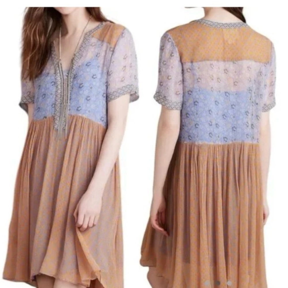 Maeve Morning Glory chiffon Mini Dress